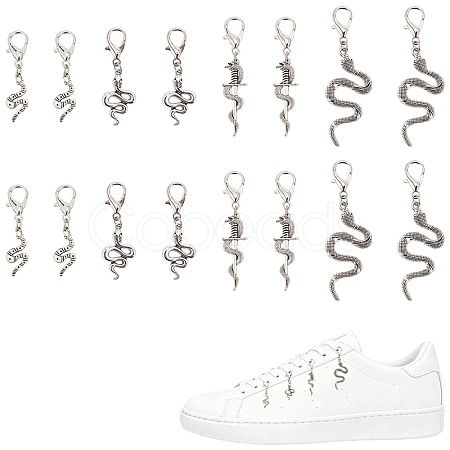 Snake Alloy Shoes Charms HJEW-CP00018-1