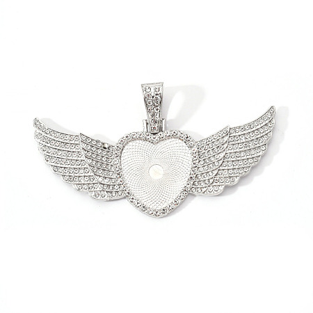 Alloy Pendant Cabochon Settings X-PALLOY-S107-002P-RS-1