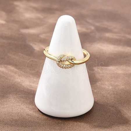 Brass Micro Pave Cubic Zirconia Finger Rings RJEW-C153-01G-02-1
