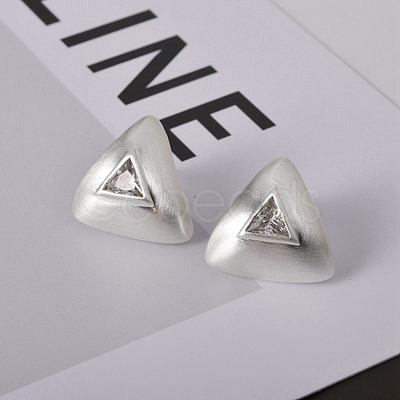 Triangle Brass Drawbench Stud Earring EJEW-L288-007S-1