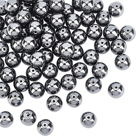 Olycraft Non-magnetic Synthetic Hematite Beads Strands G-OC0001-65-10mm-1