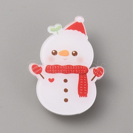 Christmas Acrylic Brooch Pin JEWB-WH0030-12K-1