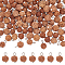 ARRICRAFT 120Pcs Undyed Natural Rudraksha Charms, with Platinum Tone Iron Loops, Round, Saddle Brown, 12~13x8mm, Hole: 1.5~2mm