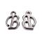 Gunmetal Plated Alloy Letter Pendants, Rack Plating, Cadmium Free & Lead Free, Letter.B, 13x10x2mm, Hole: 1.5mm