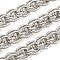 Alloy Oval Link Chains, Mesh Chains, Unwelded, with Spool, Real Platinum Plated, 16.4x14.8x6.8mm, about 3.28 Feet(1m)/Roll