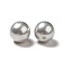 ABS Plastic Imitation Pearl Beads, Round, Silver, 15~16x15mm, Hole: 2mm