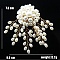 Handmade Plastic Imitation Pearl Alloy Flower Brooch, Light Gold, 85x78mm