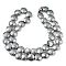 Electroplated Natural Lava Rock Beads Strands, Flat Round, Platinum Plated, 10x4.5mm, Hole: 1.2mm, about 40~41pcs/strand, 15.43''~15.75''(39.2~40cm)