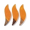 Resin & Wood Big Pendants, Leaf Charms, Orange, 51x14.5x3.5mm, Hole: 1.8mm