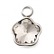 304 Stainless Steel Pendants, with Rhinestone, Stainless Steel Color, Star, Crystal, 10x7.5x4mm, Hole: 1.8mm