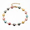 Ion Plating(IP) 304 Stainless Steel Link Bracelets, Evil Eye, Real 18K Gold Plated, Colorful, 9-5/8 inch(24.5cm)