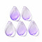 Transparent Spray Painted Glass Pendants, with Glitter Powder, Petaline, Medium Slate Blue, 16x9.5x2mm, Hole: 1mm