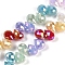 Electroplate Glass Beads Strands, Faceted, Teardrop, Colorful, 10x8mm, Hole: 0.8mm, about 56pcs/strand, 13.39''(34cm)