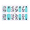 Full Cover Nail Stickers, 3D Nail Decals, Self-Adhesive, with Glass & Rhinestone & Plastic, for Nail Tips Decorations, Turquoise, 24x8.5~15mm, 24pcs/sheets