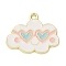 Alloy Enamel Pendants, Golden, Cloud, 21x25.5x1.2mm, Hole: 2mm