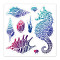 PVC Sakura Stamp, for DIY Scrapbooking, Sea Horse, 100x100mm